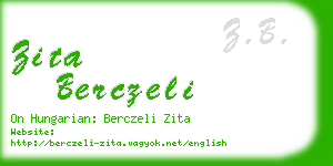 zita berczeli business card